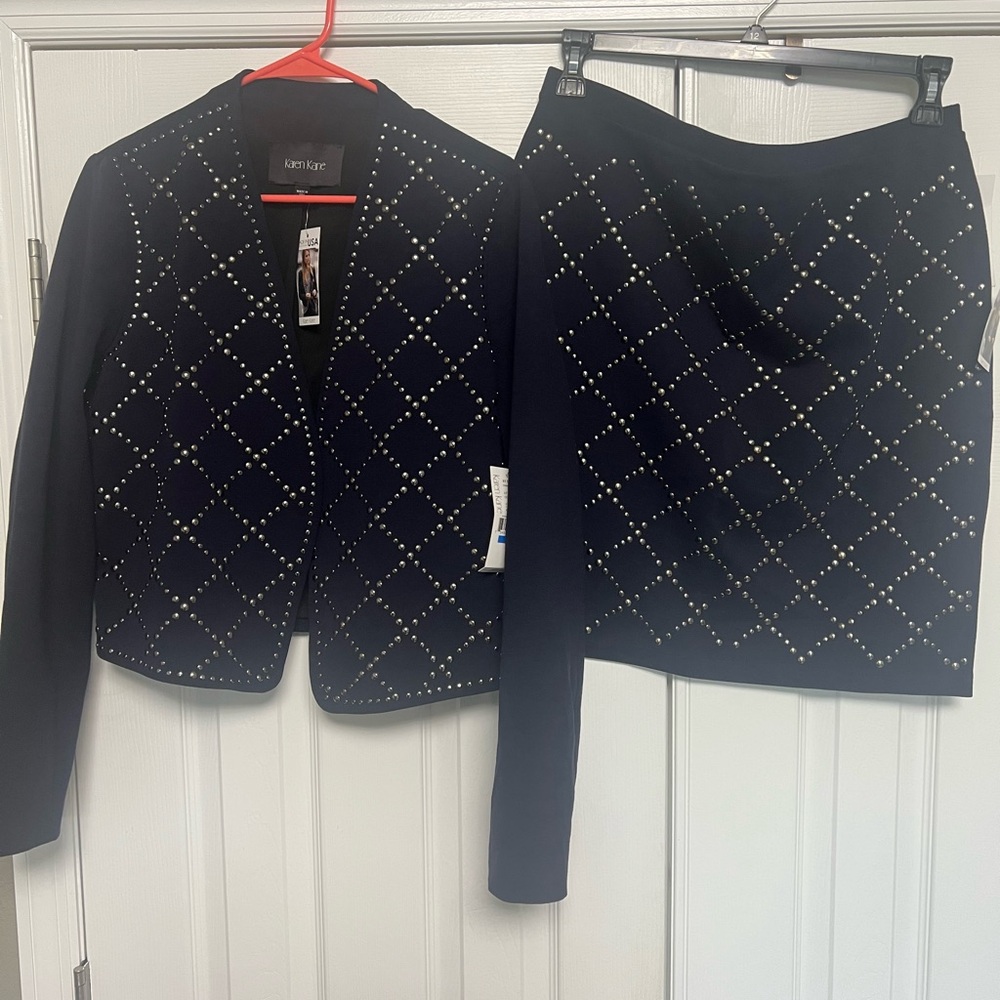 Karen Kane Midnight Blue Studded Ensemble